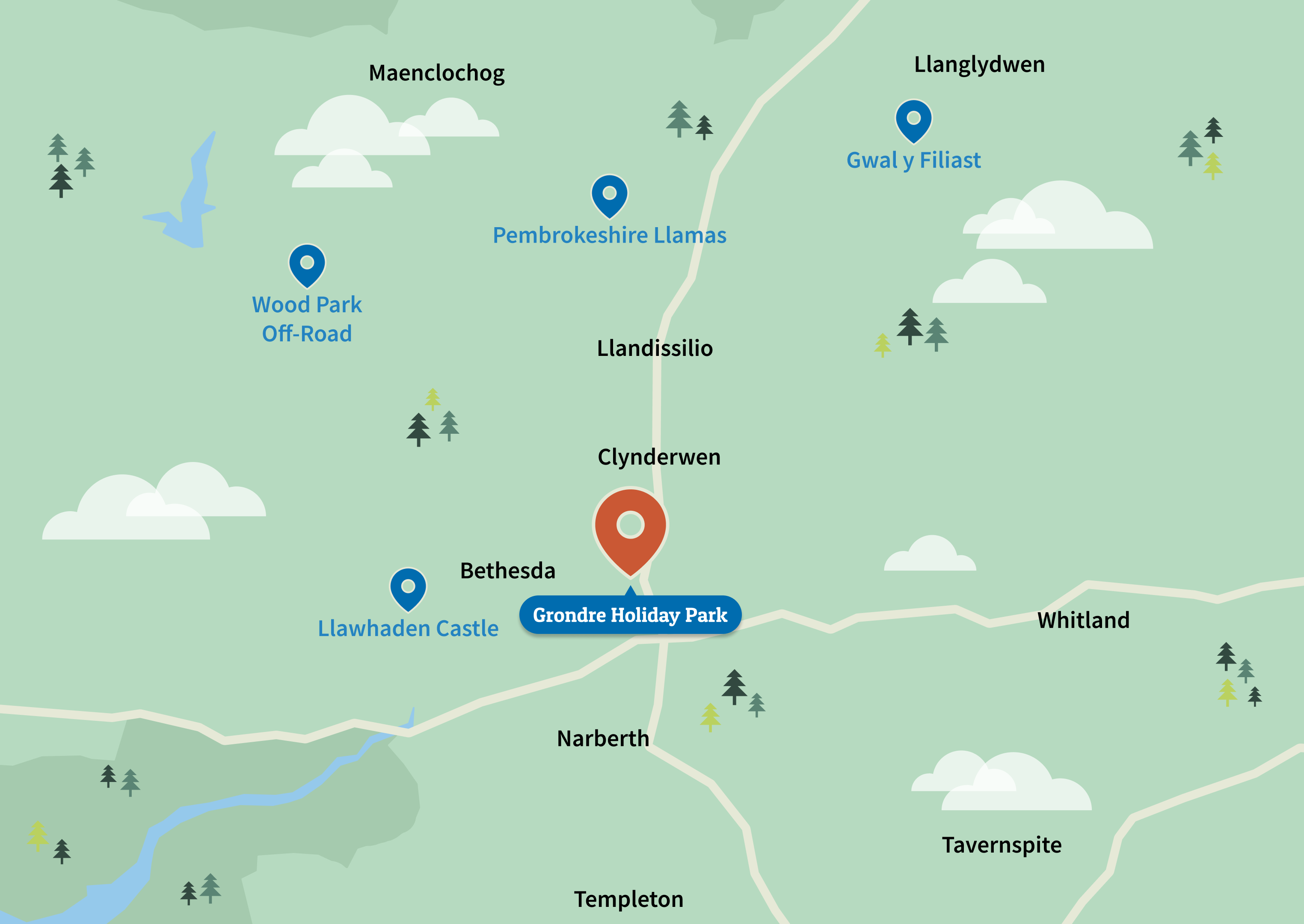 Grondre Holiday Park Map