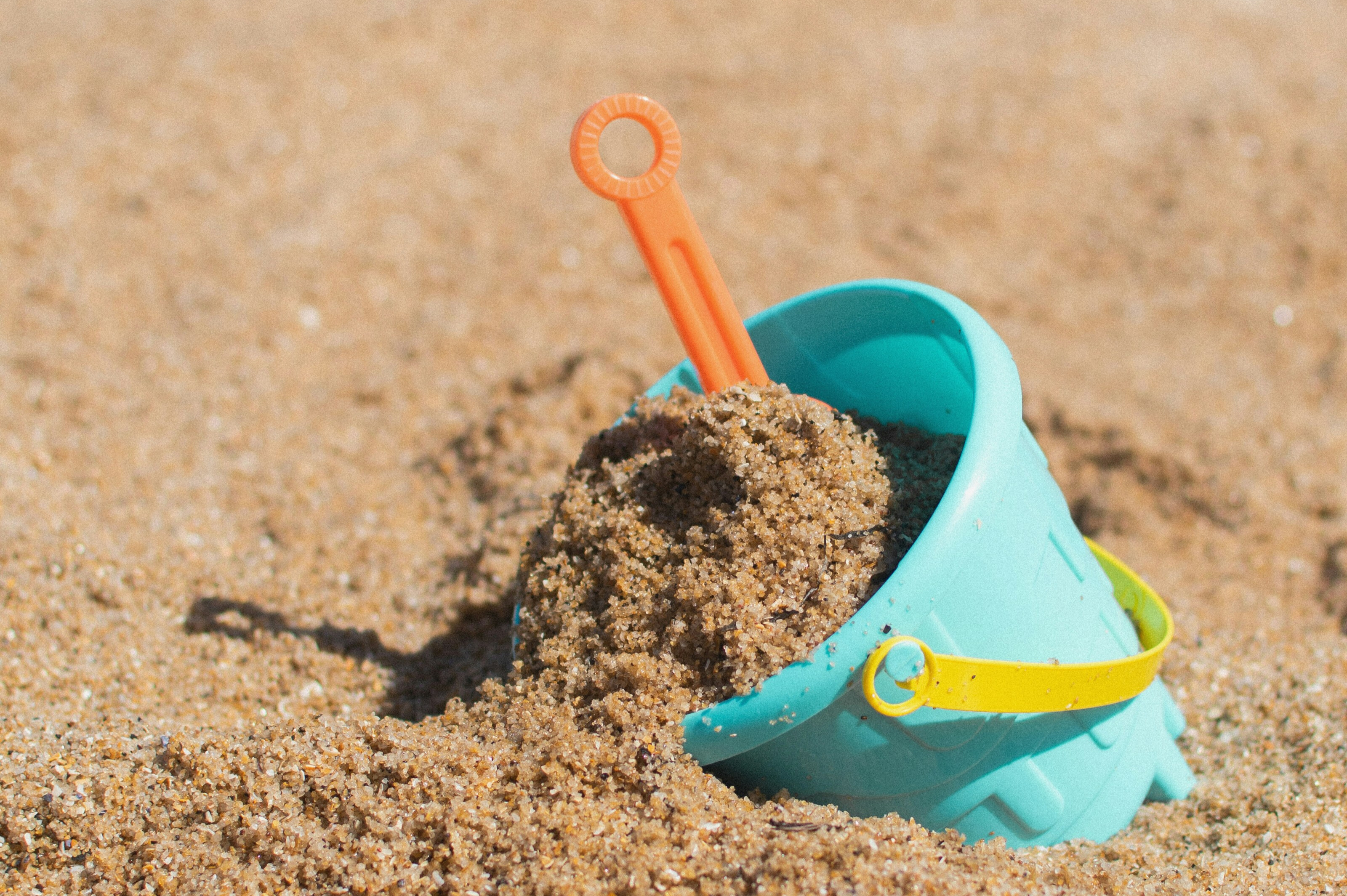 Bucket and spade at the beach