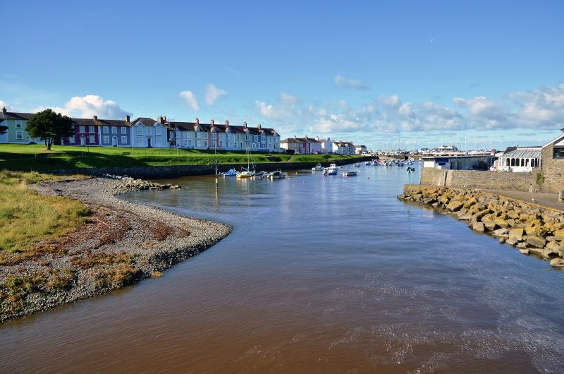 Aberaeron harbour heading into the River Aeron