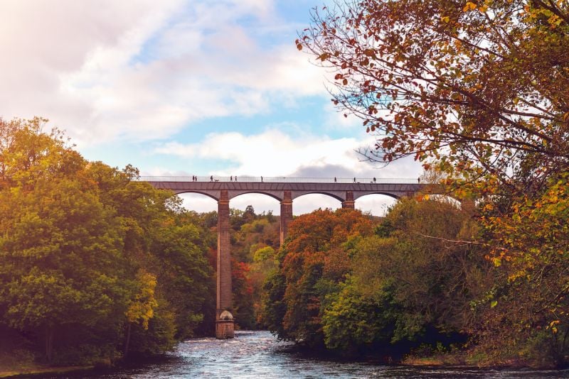 Pontcysyllte Aqueduct with Llangollen Canal in North Wales