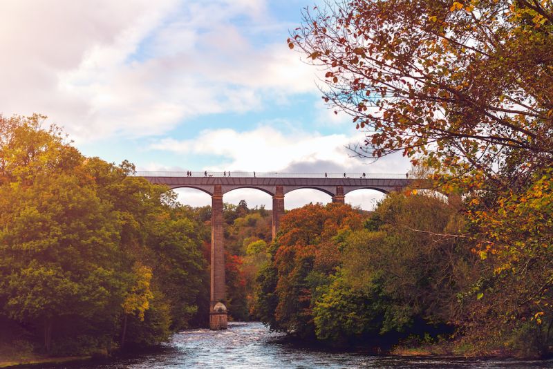 Pontcysyllte Aqueduct with Llangollen Canal in North Wales