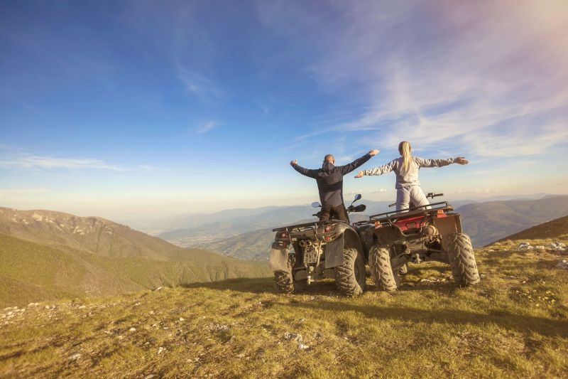 quad biking couple pembrokeshire