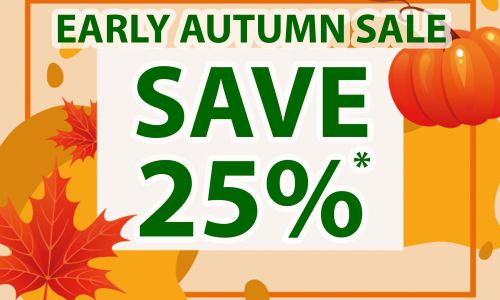 25% OFF EARLY AUTUMN