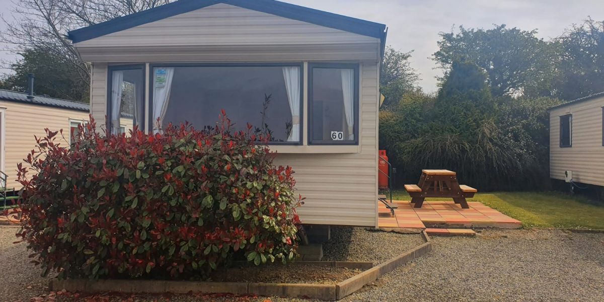 A holiday home caravan at Fishguard Holiday Park