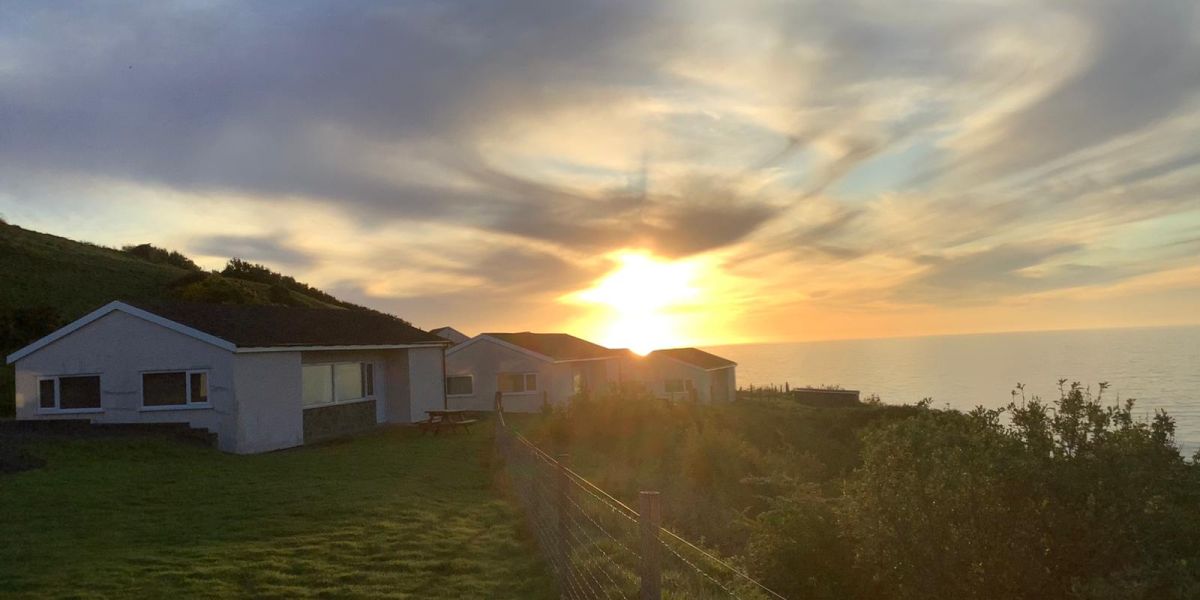 The sunset at Gilfach Holiday Village