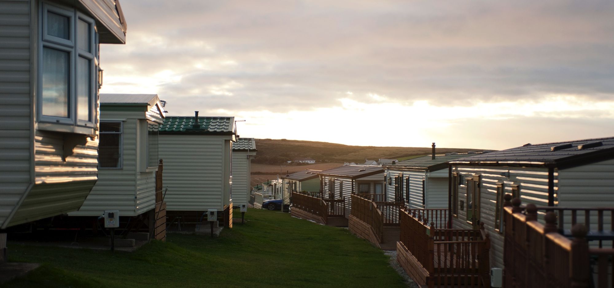 caravans sunset