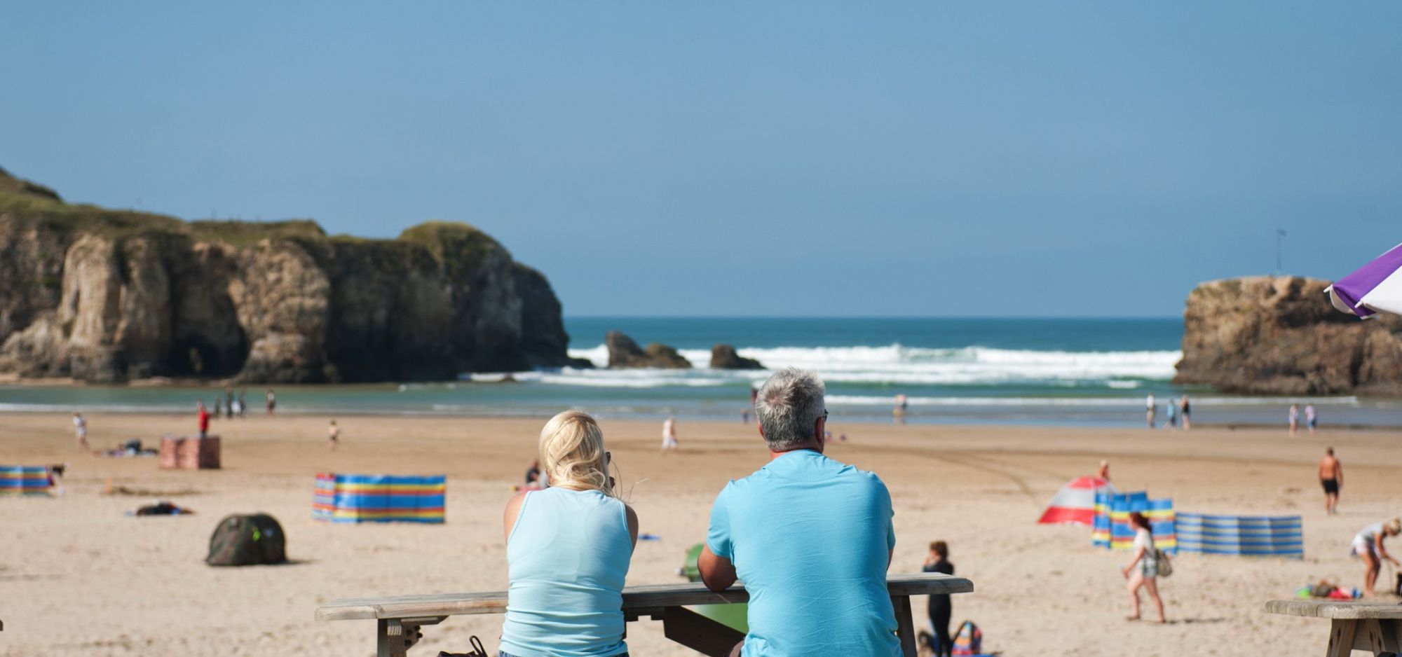 couple on the beach cornwall