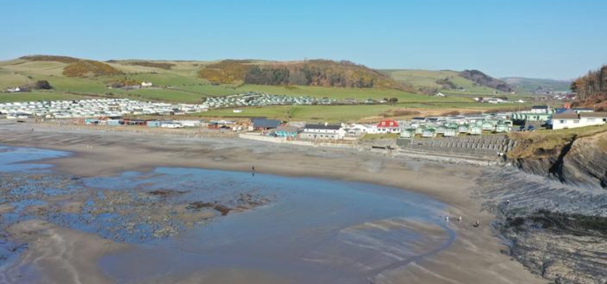 Clarach Bay Holiday Village from the beach