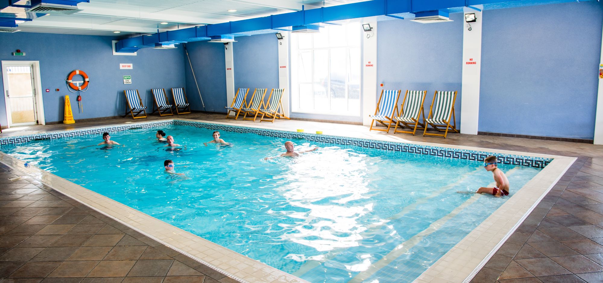 The indoor swimming pool at Clarach Bay