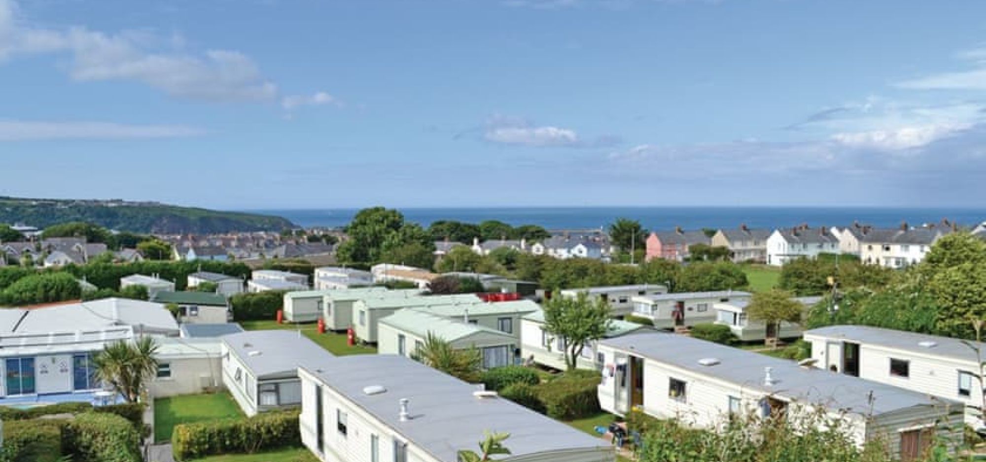 The view from Fishguard Holiday Park towards the coast