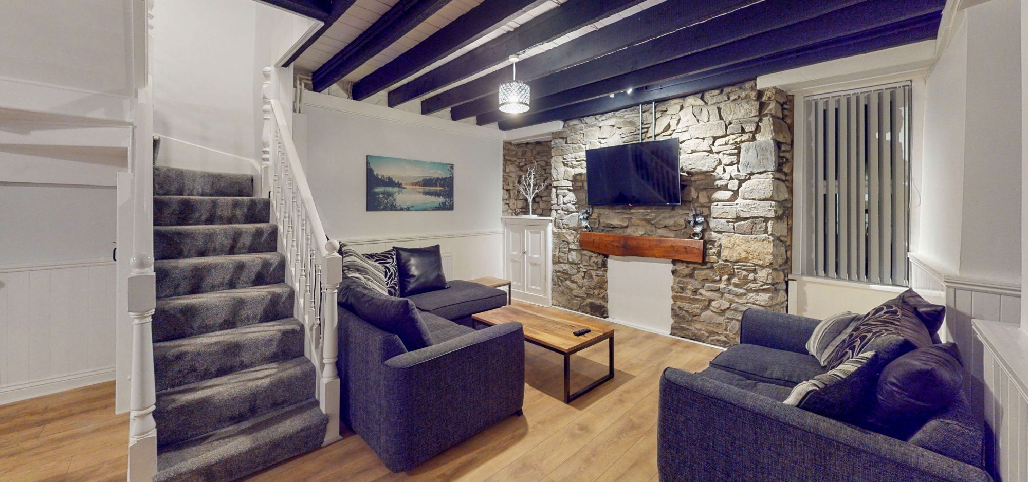 Penlon House living area in Mid Wales