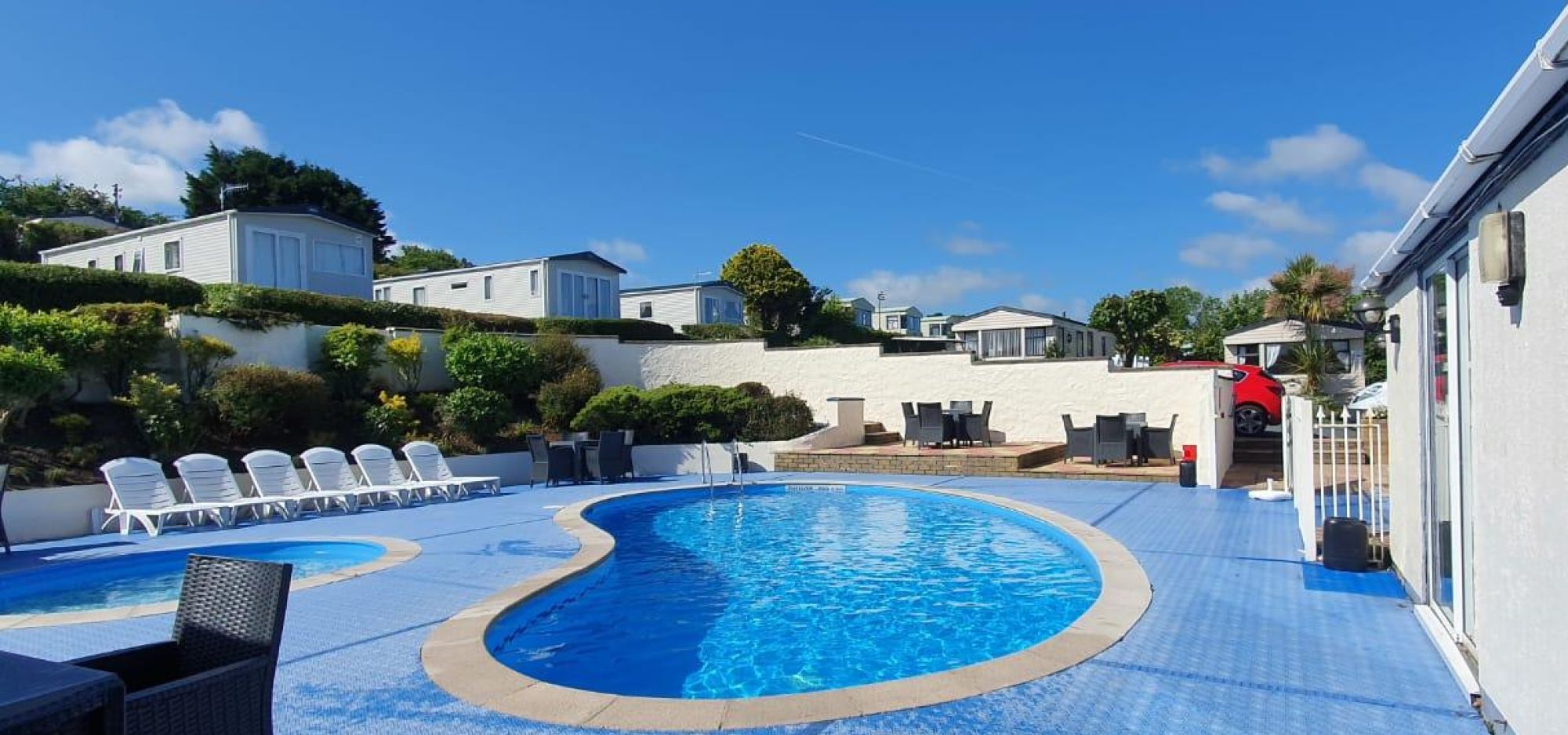 The swimming pool at Fishguard Holiday Park